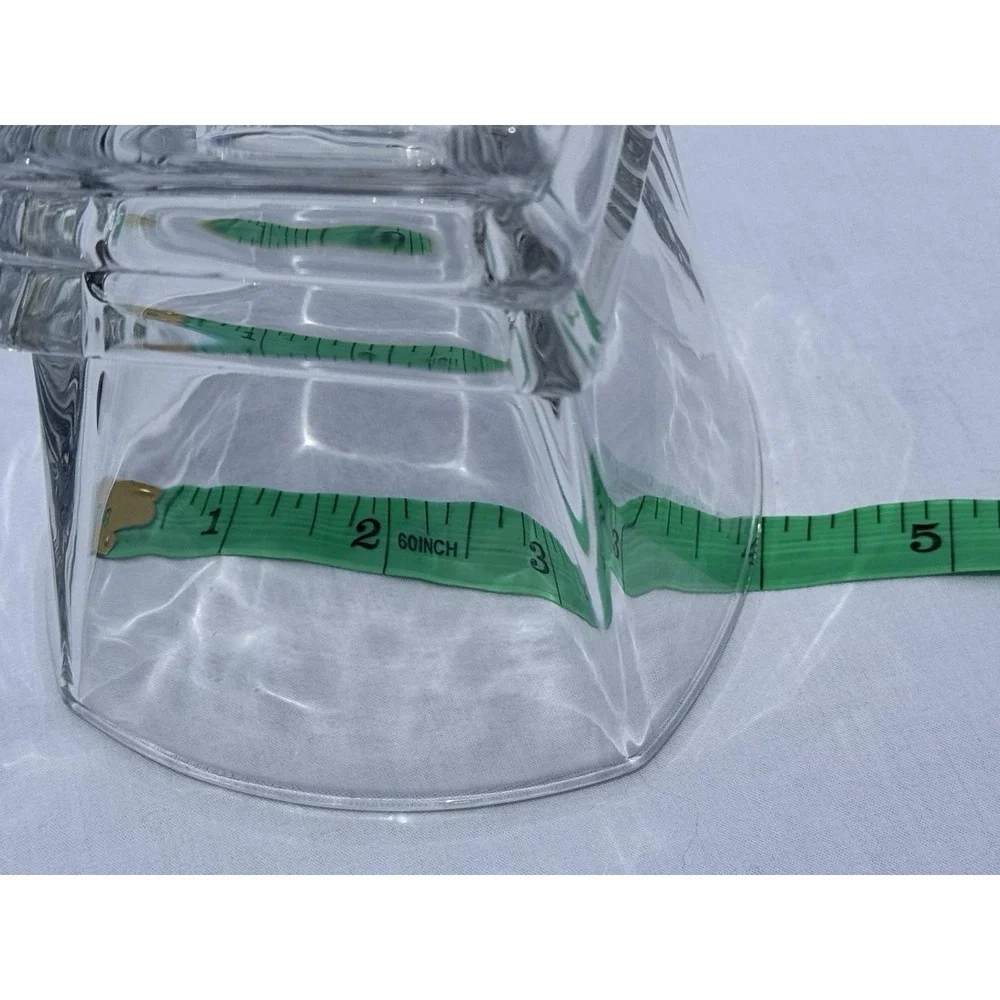 2 Barski Square Double Old Fashioned Lowball Crystal Glasses Geometric European